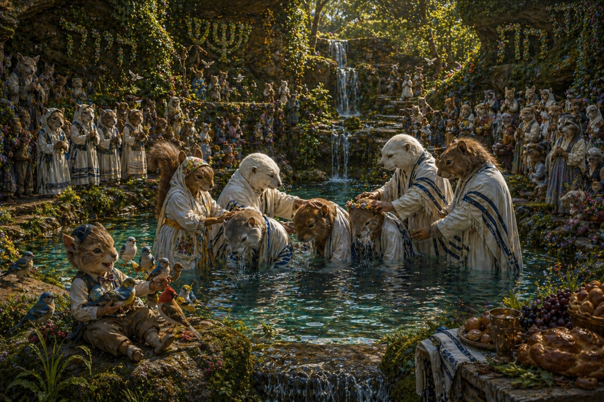 white otter add another elder a mommy squirrel a daddy squirrel and a teenage girl squirrel being immersed hide qodesh yhwh יהושע יהוה yahusha hamashiach