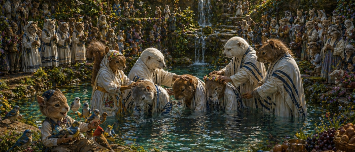 white otter add another elder a mommy squirrel a daddy squirrel and a teenage girl squirrel being immersed hide qodesh yhwh יהושע יהוה yahusha hamashiach